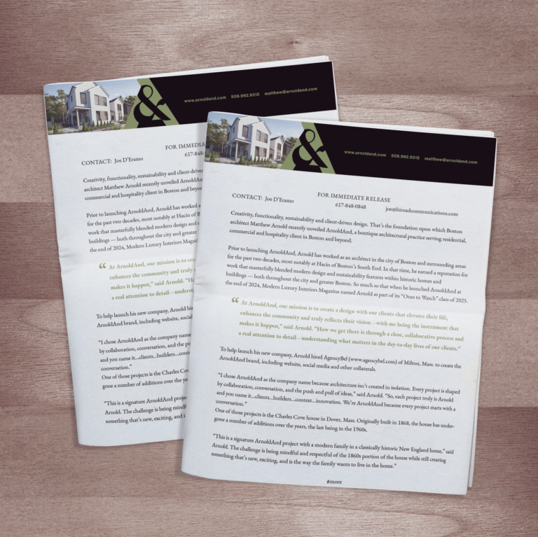 ArnoldAnd Press Release: Meet ArnoldAnd. This new Boston architectural firm takes a client-focused approach to modern, sustainable design.